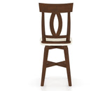 Canadel Swivel Counter Stool 7100 in YJ Faux Leather and 19 Cognac Washed, back view