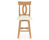 Canadel Swivel Counter Stool 7100 in YJ Faux Leather and 20 Caramel Washed, front view