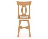 Canadel Swivel Counter Stool 7100 in YJ Faux Leather and 20 Caramel Washed, back view