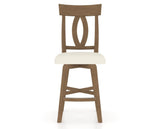 Canadel Swivel Counter Stool 7100 in YJ Faux Leather and 25 Pecan Washed, front view