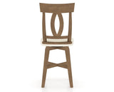 Canadel Swivel Counter Stool 7100 in YJ Faux Leather and 25 Pecan Washed, back view