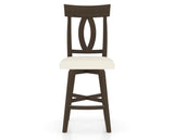 Canadel Swivel Counter Stool 7100 in YJ Faux Leather and 29 Hazelnut Washed, front view