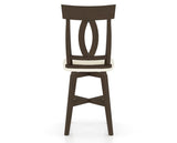 Canadel Swivel Counter Stool 7100 in YJ Faux Leather and 29 Hazelnut Washed, back view