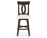 Canadel Swivel Counter Stool 7100 in YJ Faux Leather and 59 Davy's Grey, front view