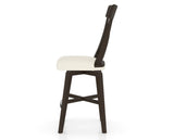 Canadel Swivel Counter Stool 7100 in YJ Faux Leather and 59 Davy's Grey, side view
