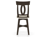 Canadel Swivel Counter Stool 7100 in YJ Faux Leather and 59 Davy's Grey, back view