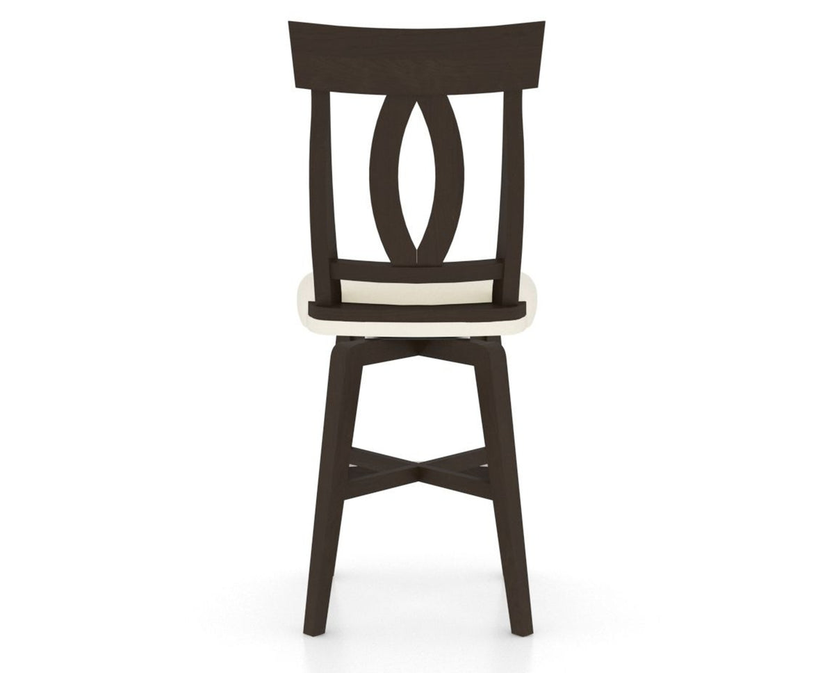 Canadel Swivel Counter Stool 7100 in YJ Faux Leather and 59 Davy's Grey, back view