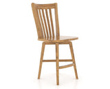 Canadel Champlain Swivel Counter Stool 7119 in Wood Seat and 01 Honey Washed, three-quarter view