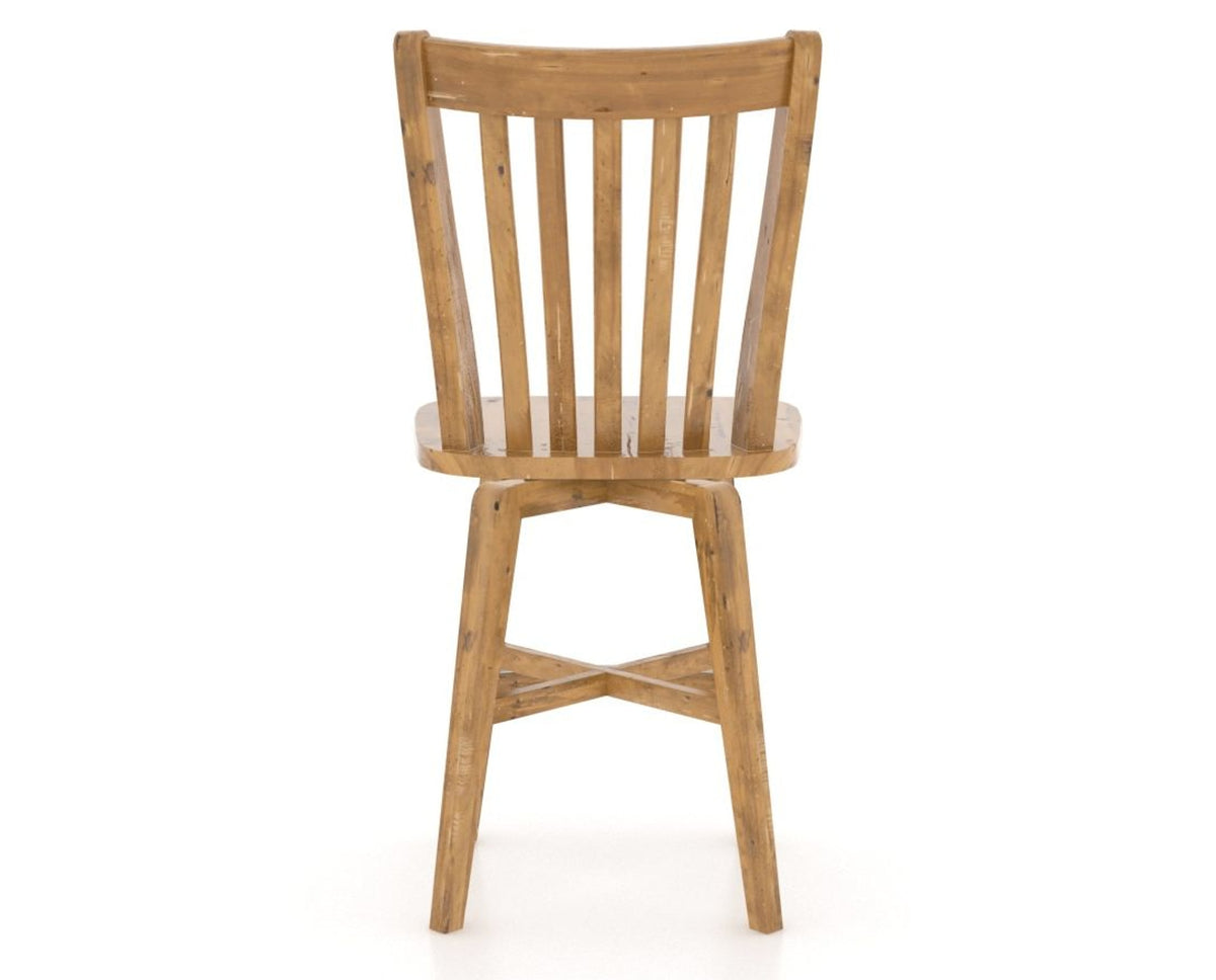 Canadel Champlain Swivel Counter Stool 7119 in Wood Seat and 01 Honey Washed, back view