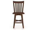 Canadel Swivel Counter Stool 7119 in Wood Seat and 19 Cognac Washed, front view