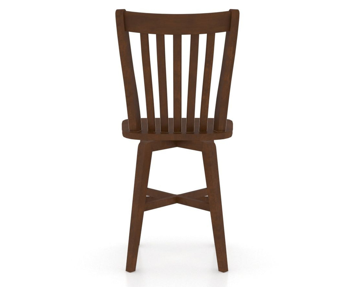 Canadel Swivel Counter Stool 7119 in Wood Seat and 19 Cognac Washed, back view