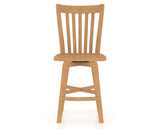 Canadel Swivel Counter Stool 7119 in Wood Seat and 20 Caramel Washed, front view