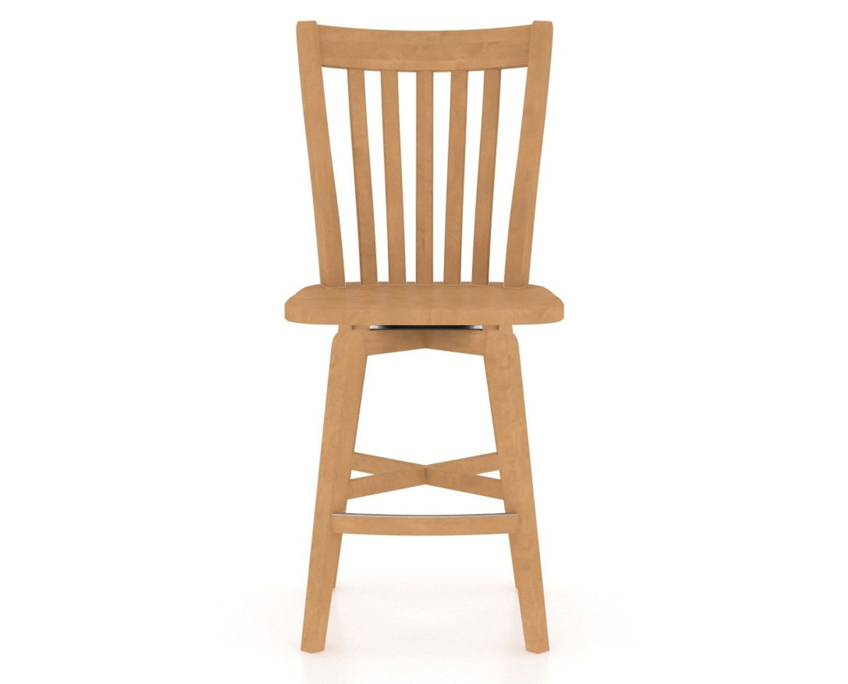 Canadel Swivel Counter Stool 7119 in Wood Seat and 20 Caramel Washed, front view