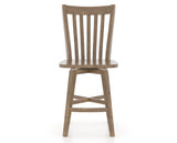 Canadel Champlain Swivel Counter Stool 7119 in Wood Seat and 25 Pecan Washed, front view