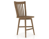 Canadel Swivel Counter Stool 7119 in Wood Seat and 25 Pecan Washed, three-quarter view