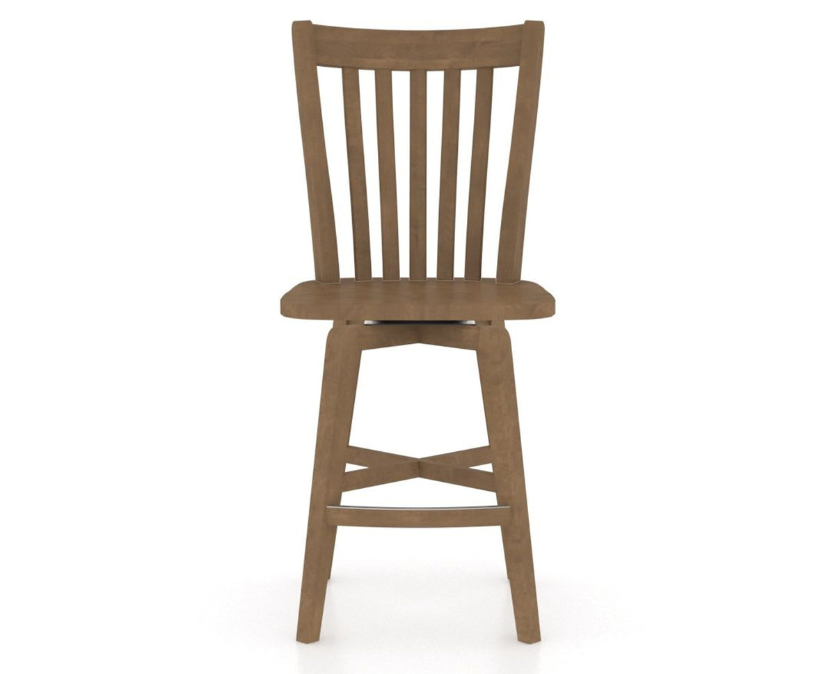 Canadel Swivel Counter Stool 7119 in Wood Seat and 25 Pecan Washed, front view