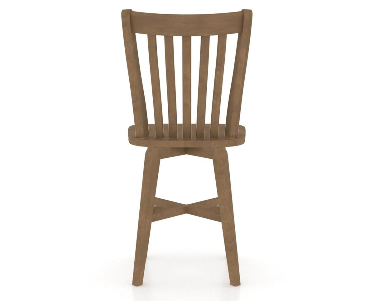 Canadel Swivel Counter Stool 7119 in Wood Seat and 25 Pecan Washed, back view
