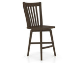 Canadel Swivel Counter Stool 7119 in Wood Seat and 29 Hazelnut Washed, three-quarter view
