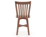 Canadel Champlain Swivel Counter Stool 7119 in Wood Seat and 33 Spice Washed, back view