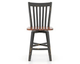 Canadel Champlain Swivel Counter Stool 7119 in Wood Seat and 63 Black / 33 Spice Washed, front view