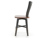 Canadel Champlain Swivel Counter Stool 7119 in Wood Seat and 63 Black / 33 Spice Washed, side view