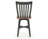 Canadel Champlain Swivel Counter Stool 7119 in Wood Seat and 63 Black / 33 Spice Washed, back view