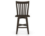 Canadel Swivel Counter Stool 7119 in Wood Seat and 59 Davy's Grey, front view