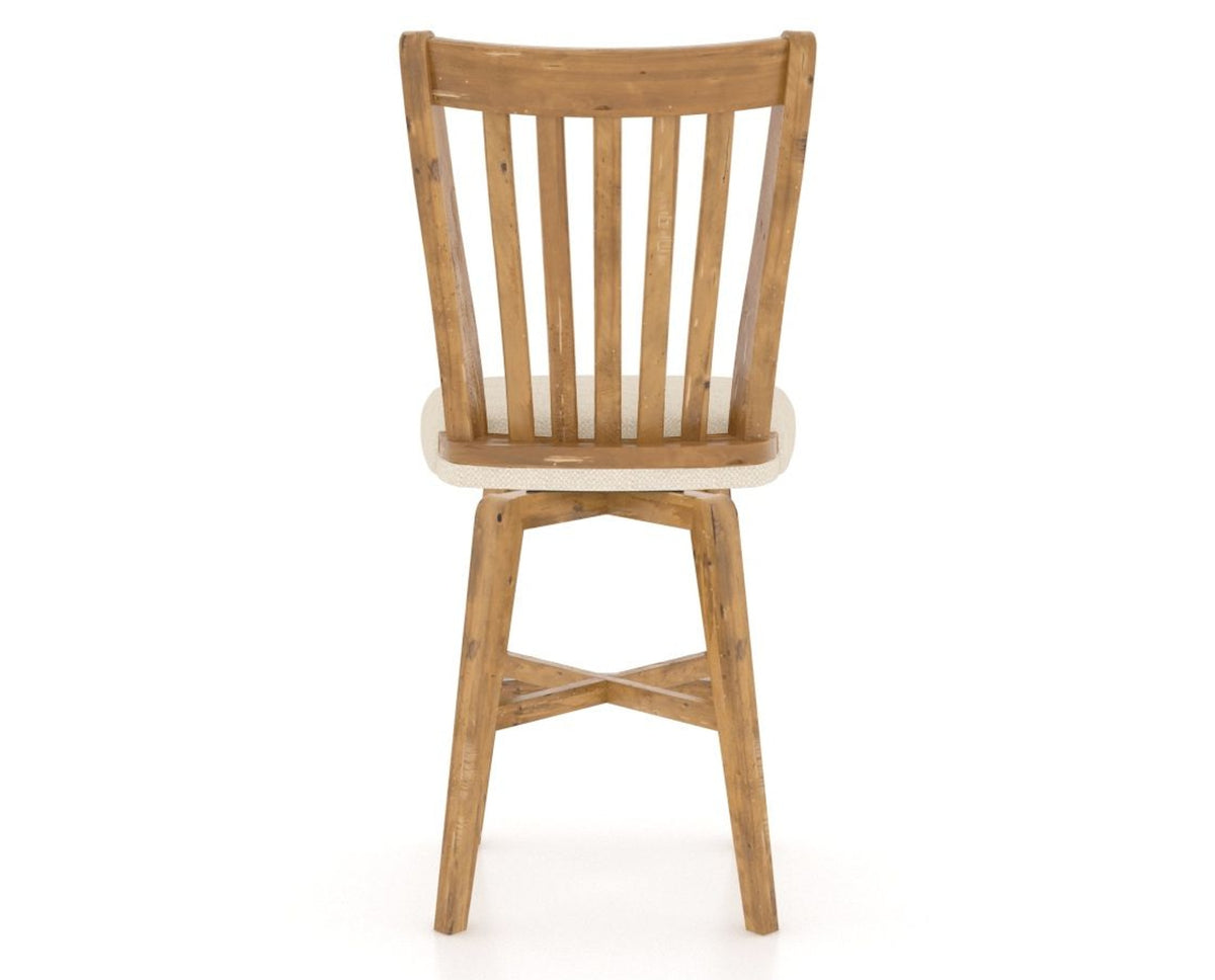 Canadel Champlain Swivel Counter Stool 7119 in 6K Sunbrella® and 01 Honey Washed, back view