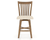 Canadel Champlain Swivel Counter Stool 7119 in 6K Sunbrella® and 03 Oak Washed, front view
