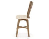 Canadel Champlain Swivel Counter Stool 7119 in 6K Sunbrella® and 03 Oak Washed, side view