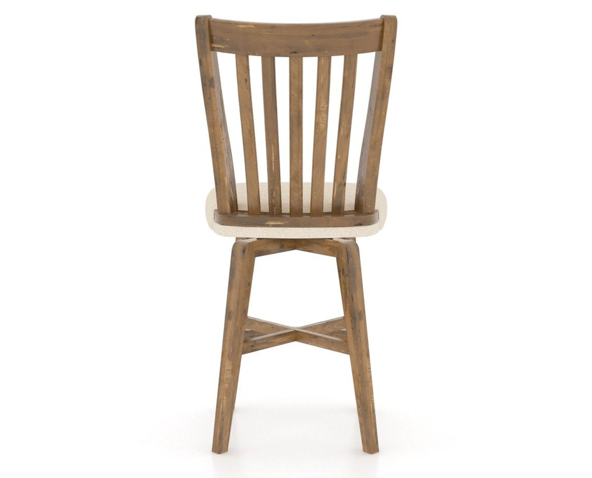 Canadel Champlain Swivel Counter Stool 7119 in 6K Sunbrella® and 03 Oak Washed, back view