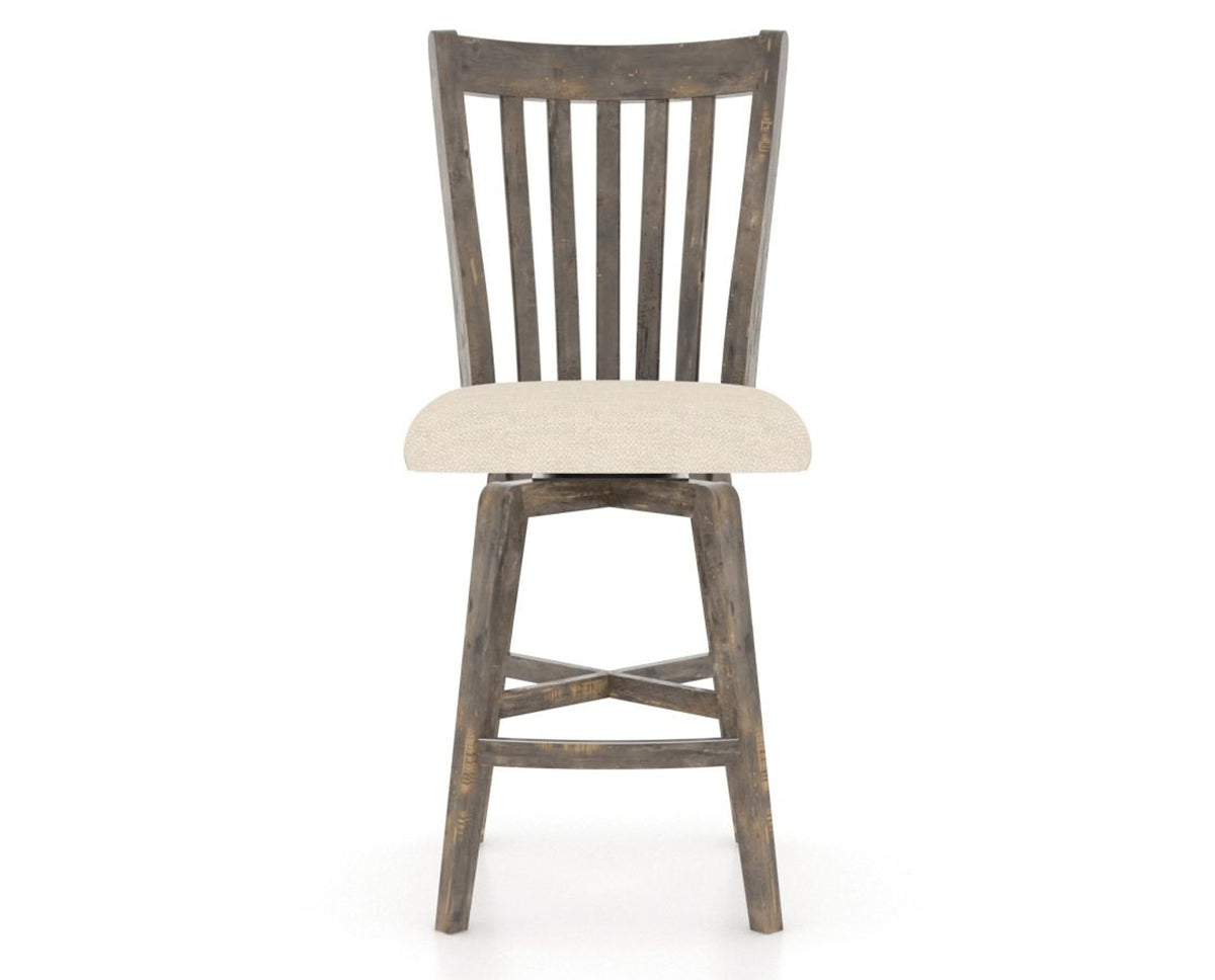 Canadel Champlain Swivel Counter Stool 7119 in 6K Sunbrella® and 08 Shadow, front view