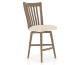 Canadel Champlain Swivel Counter Stool 7119 in 6K Sunbrella® and 25 Pecan Washed, three-quarter view