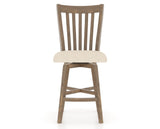 Canadel Champlain Swivel Counter Stool 7119 in 6K Sunbrella® and 25 Pecan Washed, front view