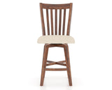 Canadel Champlain Swivel Counter Stool 7119 in 6K Sunbrella® and 33 Spice Washed, front view