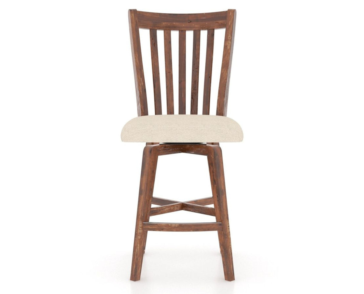 Canadel Champlain Swivel Counter Stool 7119 in 6K Sunbrella® and 33 Spice Washed, front view