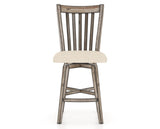 Canadel Champlain Swivel Counter Stool 7119 in 6K Sunbrella® and 72 Heritage Nature, front view
