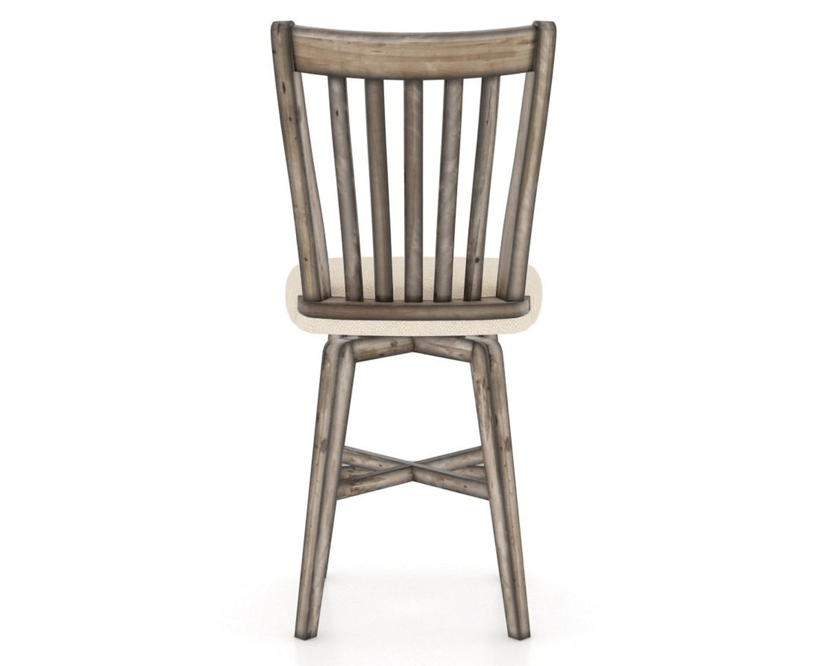 Canadel Champlain Swivel Counter Stool 7119 in 6K Sunbrella® and 72 Heritage Nature, back view