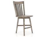 Canadel Champlain Swivel Counter Stool 7119 in Wood Seat and 72 Heritage Nature, three-quarter view