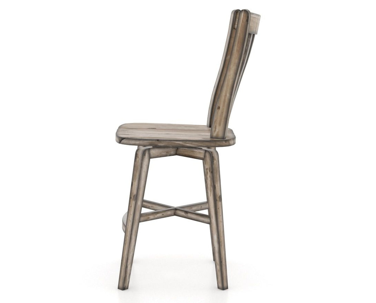 Canadel Champlain Swivel Counter Stool 7119 in Wood Seat and 72 Heritage Nature, side view