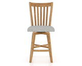 Canadel Champlain Swivel Counter Stool 7119 in 7C Fabric and 01 Honey Washed, front view