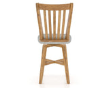 Canadel Champlain Swivel Counter Stool 7119 in 7C Fabric and 01 Honey Washed, back view