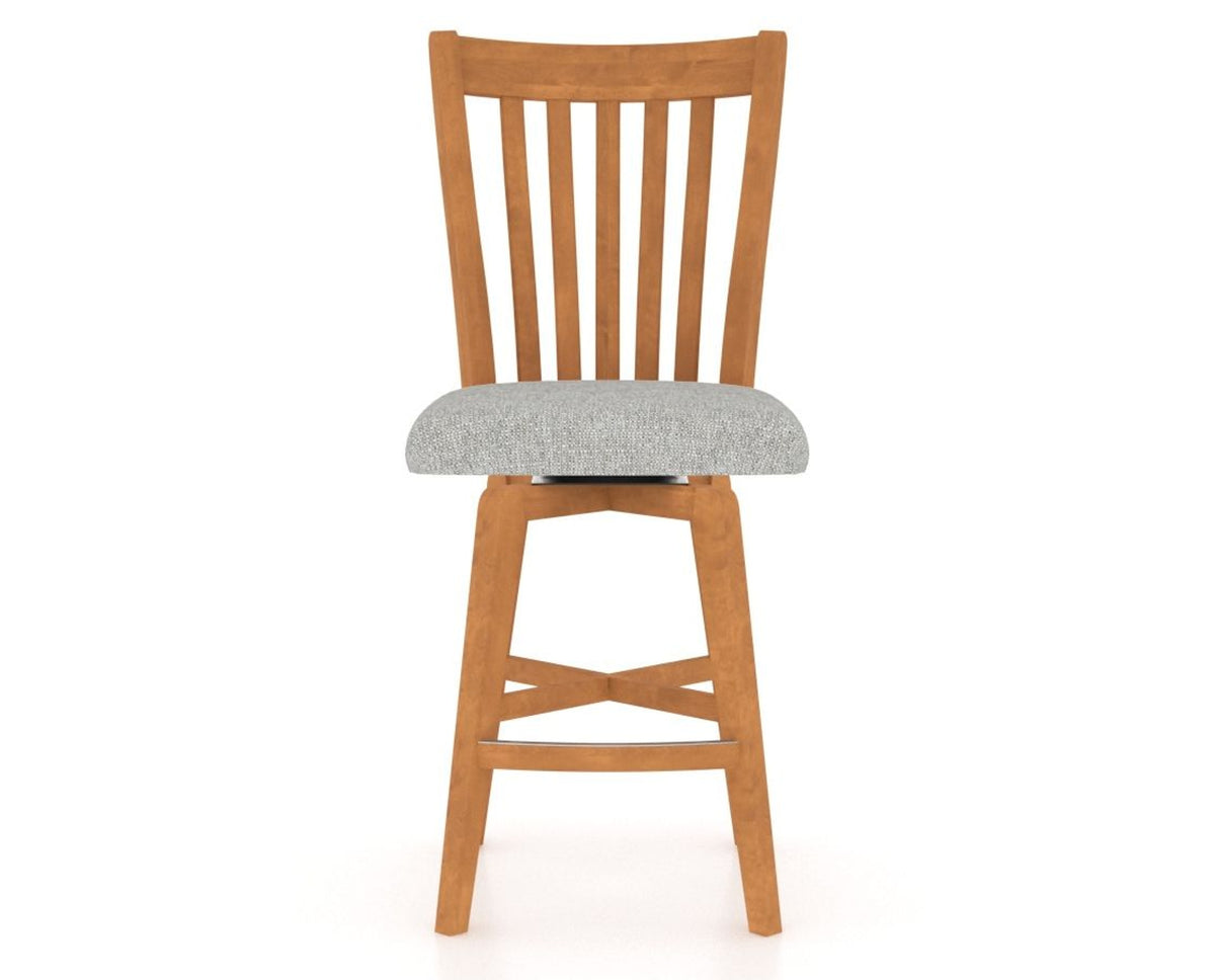 Canadel Swivel Counter Stool 7119 in 7C Fabric and 01 Honey Washed, front view
