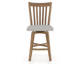 Canadel Champlain Swivel Counter Stool 7119 in 7C Fabric and 03 Oak Washed, front view