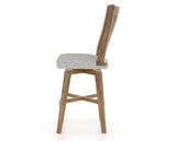 Canadel Champlain Swivel Counter Stool 7119 in 7C Fabric and 03 Oak Washed, side view