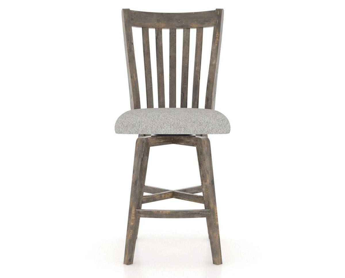 Canadel Champlain Swivel Counter Stool 7119 in 7C Fabric and 08 Shadow, front view