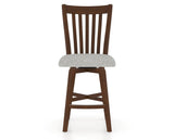 Canadel Swivel Counter Stool 7119 in 7C Fabric and 19 Cognac Washed, front view