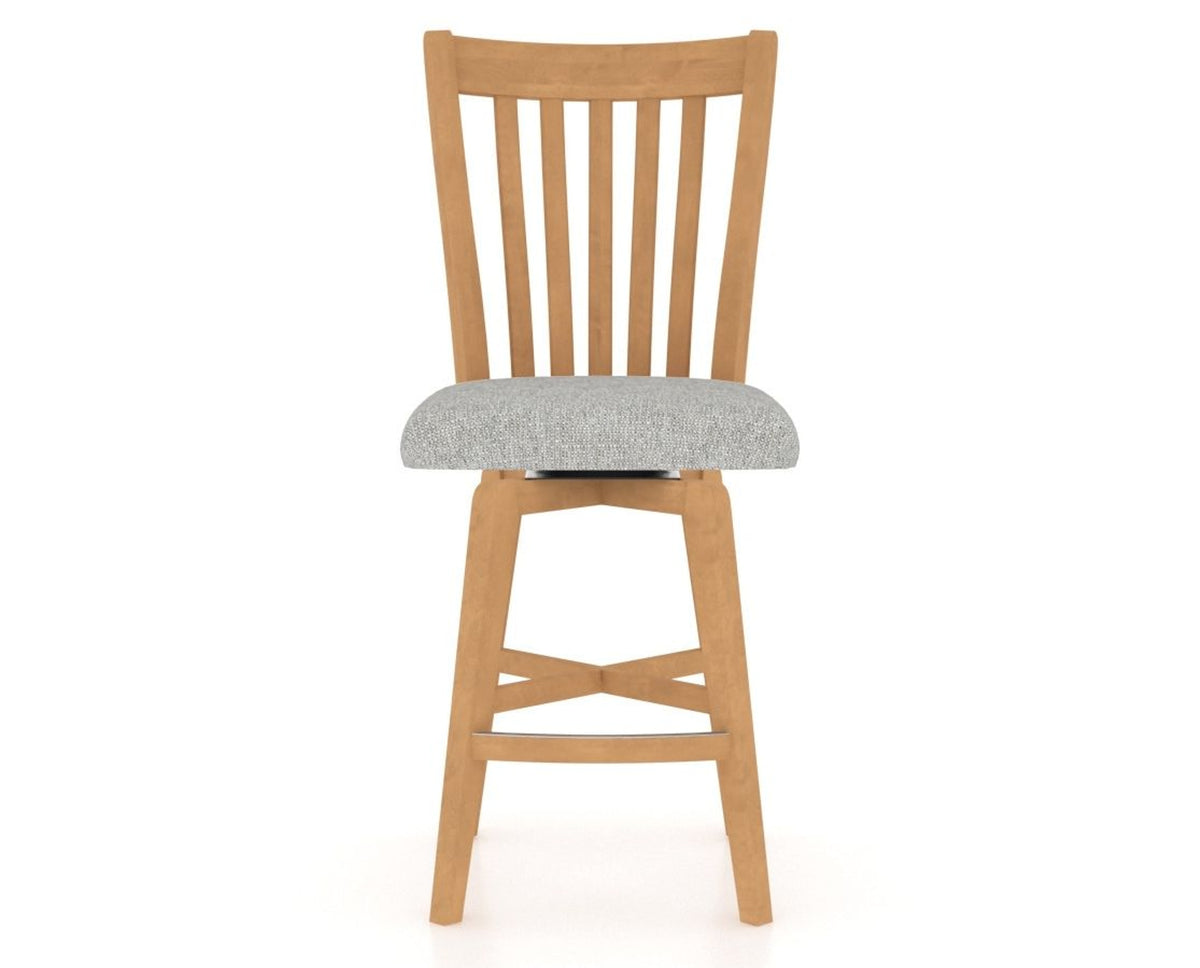 Canadel Swivel Counter Stool 7119 in 7C Fabric and 20 Caramel Washed, front view