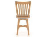 Canadel Swivel Counter Stool 7119 in 7C Fabric and 20 Caramel Washed, back view