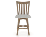 Canadel Champlain Swivel Counter Stool 7119 in 7C Fabric and 25 Pecan Washed, front view
